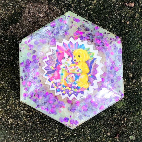 Handmade Lisa Frank Cat Dog UV Resin Trinket Box - Picture 16 of 16